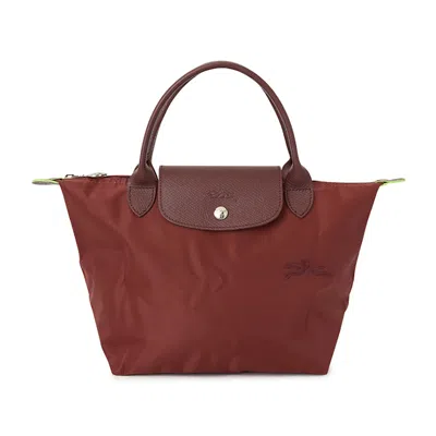 Pre-owned Longchamp Women's  Le Pliage Green S Tote Bag In Wine In Burgundy