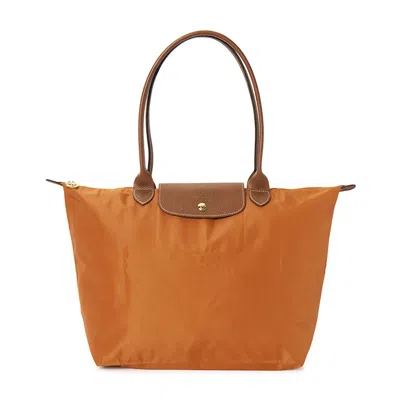 Pre-owned Longchamp Women's  Le Pliage L Shoulder Bag In Brick In Brown