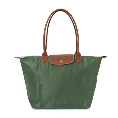 Pre-owned Longchamp Women's  Le Pliage L Shoulder Bag In Green