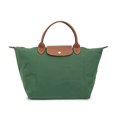 Pre-owned Longchamp Women's  Le Pliage M Tote Bag In Green