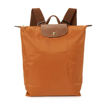 Pre-owned Longchamp Women's  Le Pliage Original M Backpack In Brick In Brown