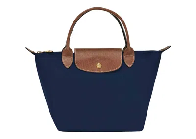 Pre-owned Longchamp Women's  Le Pliage Top Handle Bag S In Navy Blue