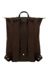 Longchamp "foldable Top Handle Adjustable Straps" Backpack In Brown