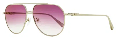 Longchamp Women's Petite Pilot Sunglasses Lo174s 716 Gold 57mm