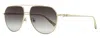 Longchamp Women's Petite Pilot Sunglasses Lo174s 723 Gold 57mm In Gold