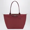 Longchamp Le Pliage Green Recycled Canvas Large Shoulder Tote In Red