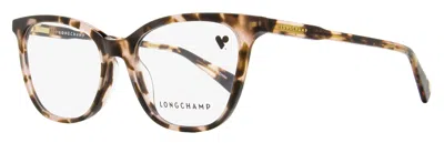 Longchamp Women's Rectangular Eyeglasses Lo2694 690 Rose Havana 54mm In Multi