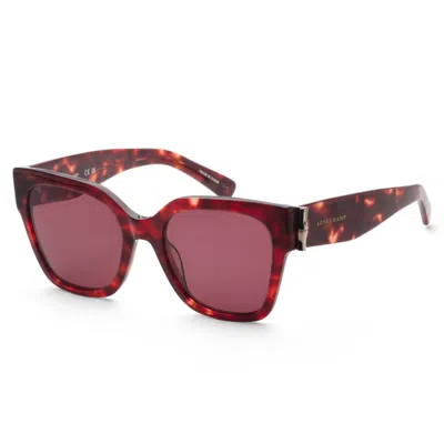 Longchamp Women's Red Havana 55mm Sunglasses In Brown