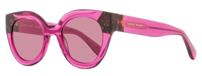 Longchamp Women's Sculpted Oval Sunglasses Lo750s 654 Cyclamen 49mm In Pink