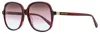 Longchamp Women's Square Sunglasses Lo668s 514 Marble Rouge 58mm In Multi