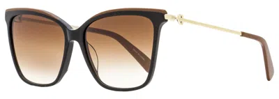 Longchamp Women's Square Sunglasses Lo683s 001 Black/brown/gold 56mm In Multi