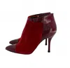 Longchamp Women's Suede & Leather Stiletto Ankle Booties In Burgundy In Red
