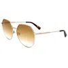 Longchamp Women's 60 Mm Brown Sunglasses In Gold