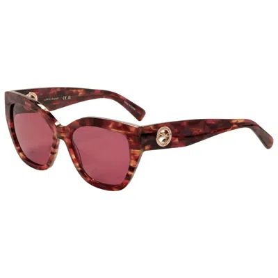 Longchamp Tortoiseshell-effect Logo-plaque Sunglasses In Pink