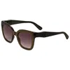 Longchamp Ladies Brown Rectangular Sunglasses Lo793s In Gold
