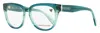Longchamp Women's Tea Cup Eyeglasses Lo2732 430 Petrol Gradient 52mm In Green