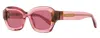Longchamp Women's Thick Rimmed Sunglasses Lo749s 613 Transparent Rose 50mm In Pink