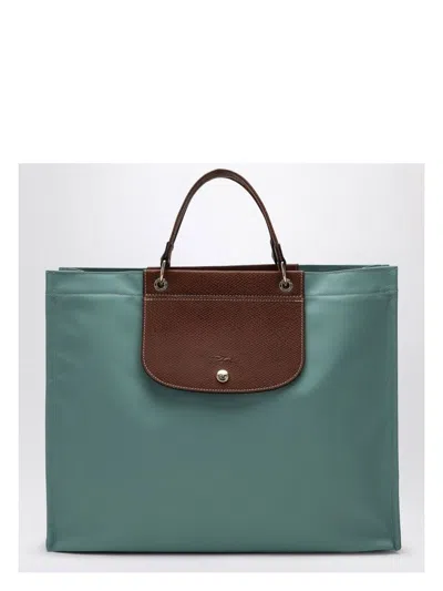 Longchamp Vervain-coloured L Cabas Shopping Bag In Black