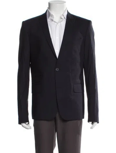 Pre-owned Longchamp Wool Blazer In Blue