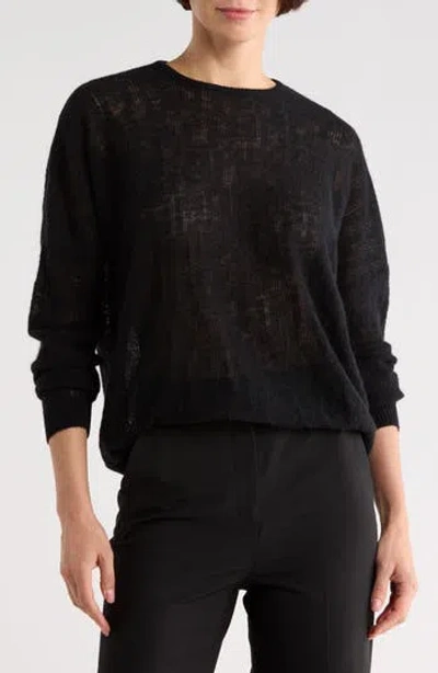 Longchamp Wool Blend Pullover Sweatshirt In Black