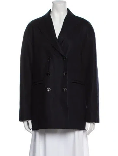Pre-owned Longchamp Wool Coat In Black