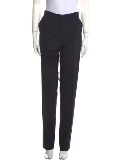 Pre-owned Longchamp Wool Skinny Leg Pants In Blue