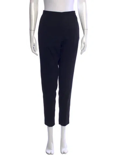 Pre-owned Longchamp Wool Straight Leg Pants In Blue