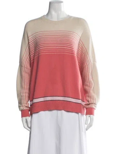 Pre-owned Longchamp Wool Striped Sweater In Pink