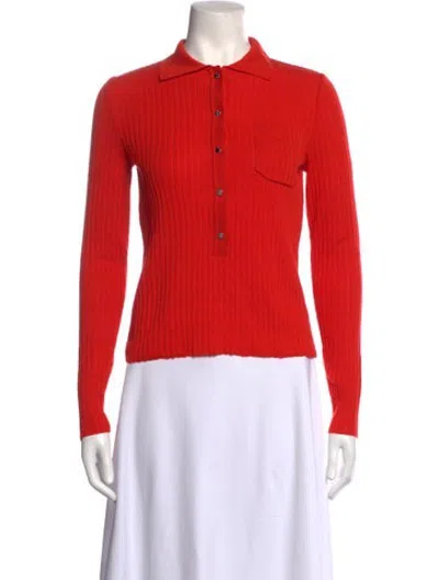 Pre-owned Longchamp Wool Sweater In Orange