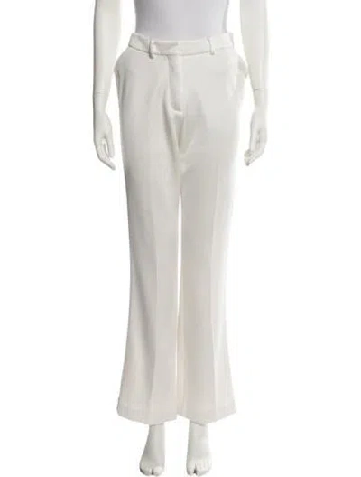 Pre-owned Longchamp Wool Wide Leg Pants In Neutral