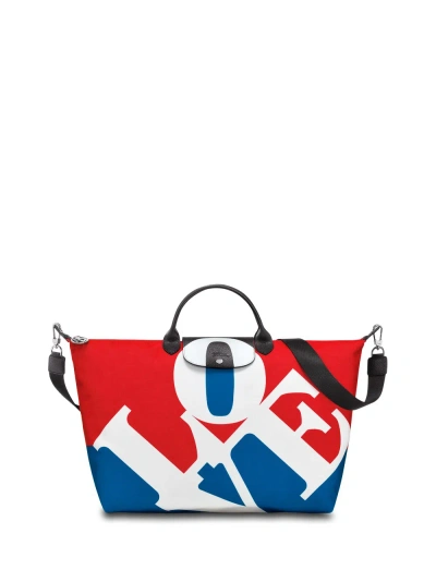 Longchamp X Bob` Travel Bag In White