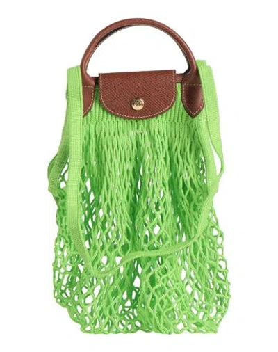 Longchamp X Filt 1860 Woman Handbag Lime Green Size - Textile Fibers, Cowhide In Green