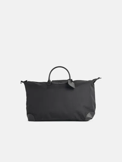 Longchamp 'xl Boxford' Black Recycled Tela Travel Bag