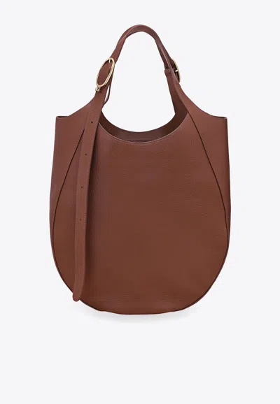 Longchamp Xl Le Foulonné Leather Tote Bag In Brown