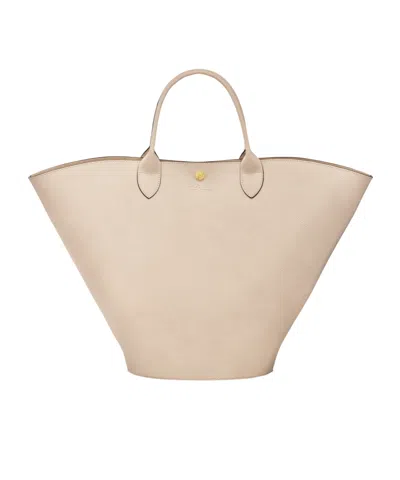 Longchamp Xl Épure Leather Tote Bag In White