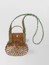 Longchamp Xs La Pliage Mesh Bag In Tobacco Colour In Brown