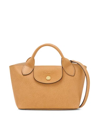 Longchamp Xs Épure Textured-leather Tote Bag In Brown