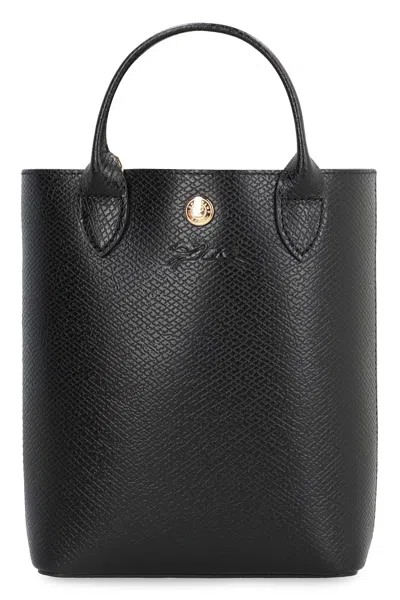 Longchamp Xs Épure Grained Leather Tote Bag In Black