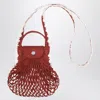 Longchamp Xs La Pliage Mesh Bag In Terracotta Colour In Orange