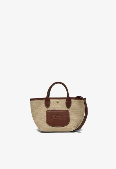 Longchamp Xs Le Pliage Basket Bag In Sand