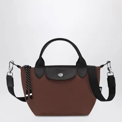 Longchamp Xs Le Pliage Energy Bag With Handle In Cacao Colour In Brown