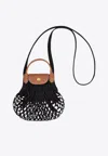 Longchamp Xs Le Pliage Filet Mesh Shoulder Bag In Black
