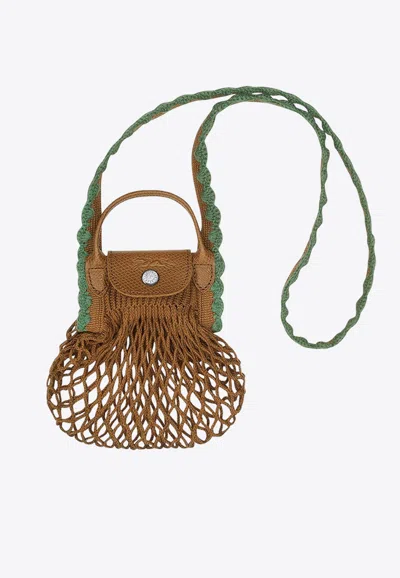 LONGCHAMP XS LE PLIAGE MESH TOP HANDLE BAG