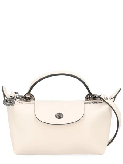 Longchamp Xs "le Pliage Xtra" Clutch Bag In White