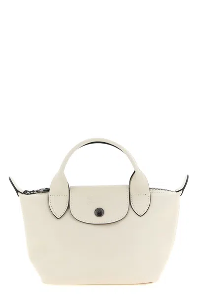 Longchamp Extra Small Le Pliage Xtra Leather Top Handle Bag In White