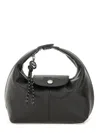 Longchamp Xs Le Pliage Xtra Leather Top Handle Bag In Black