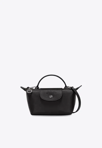 Longchamp Xs Le Pliage Xtra Leather Handbag In Black
