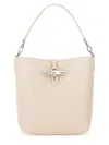 Longchamp Extra Small Le Roseau Leather Bucket Bag In White