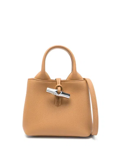 Longchamp Walnut Coloured Shoulder Bag With Detachable Strap In Brown