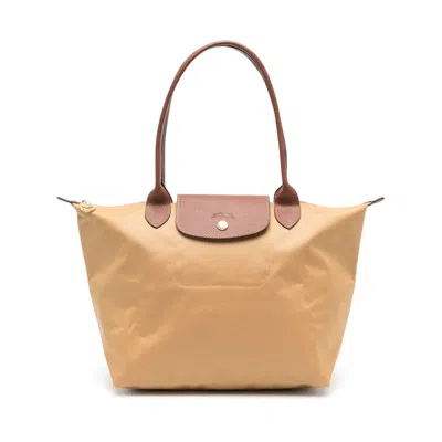 Longchamp Yellow Brown Tote Bags